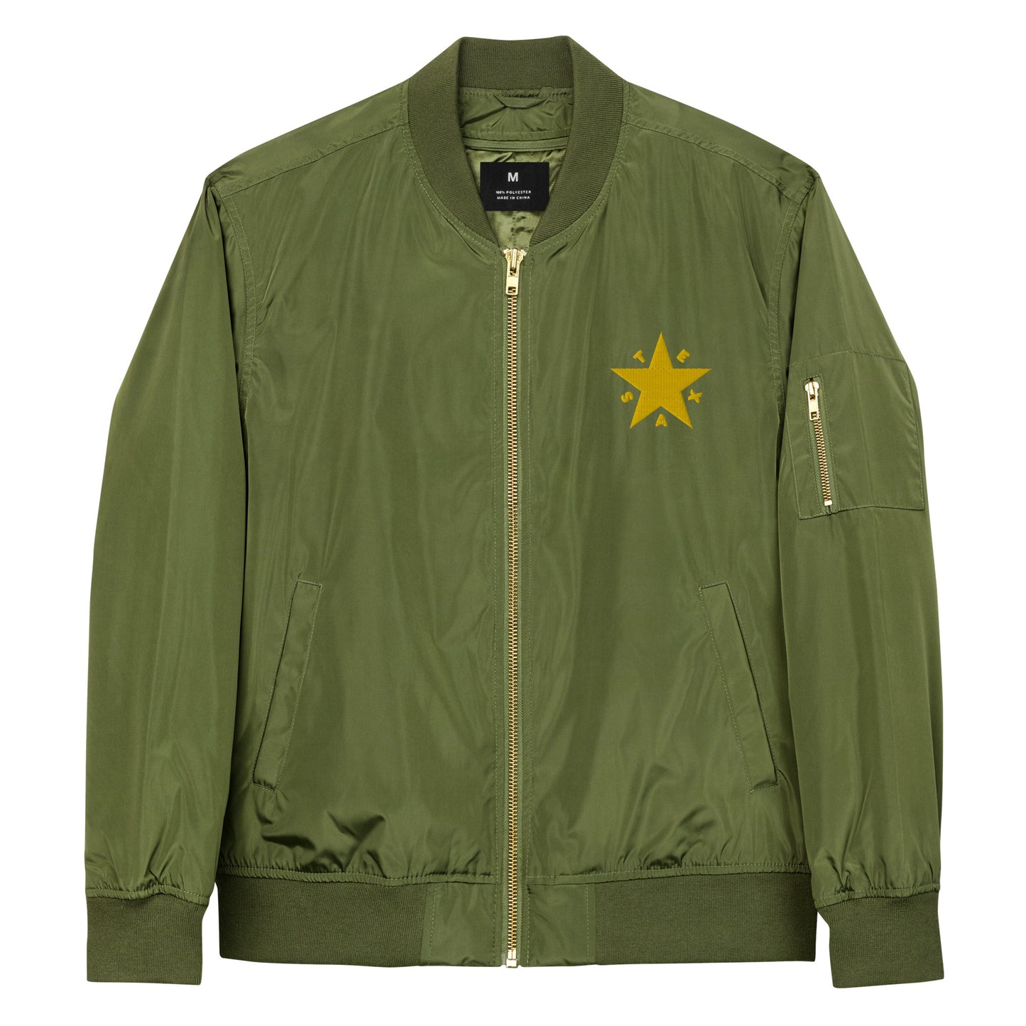 Texas Star Bomber Jacket (Gold Text)
